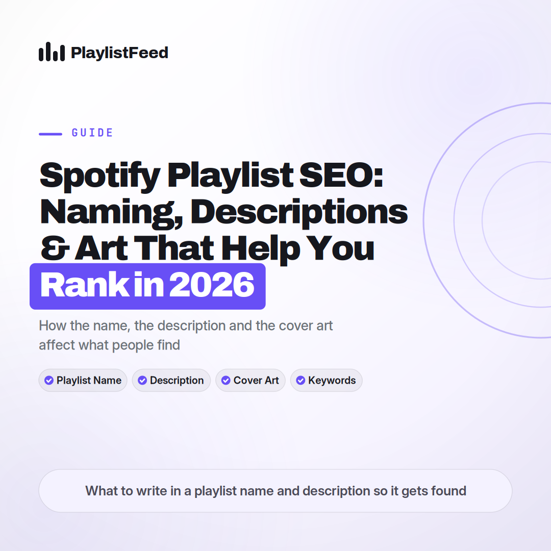 PlaylistFeed guide thumbnail titled Spotify Playlist SEO