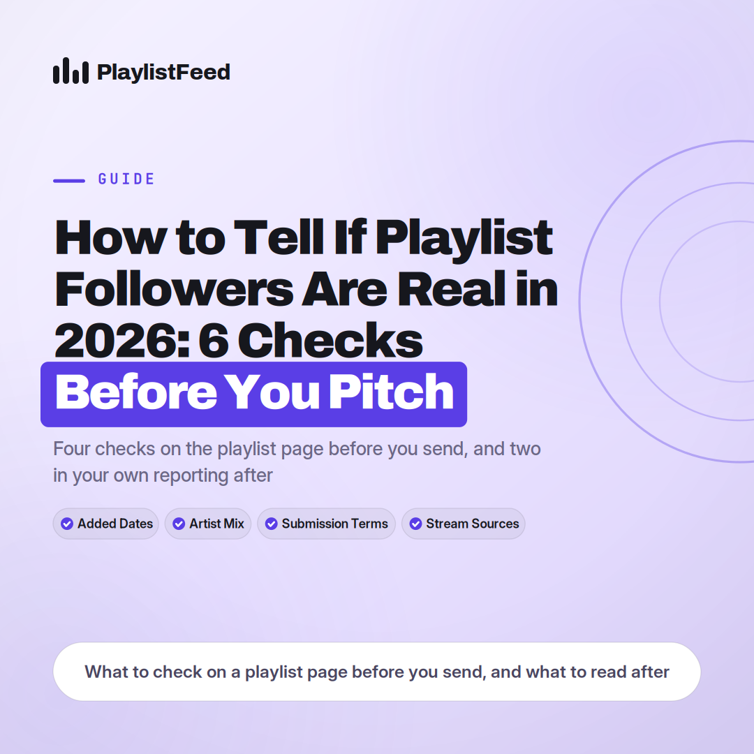 How to Tell If Playlist Followers Are Real in 2026: 6 Checks Before You Pitch